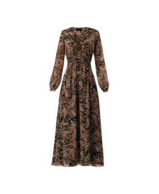 Women's Long Dress with Smock Detail