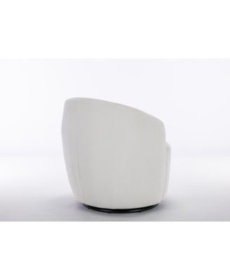 Swanky Swivel Armchair Plush Chenille, Foam Comfort, Black Base