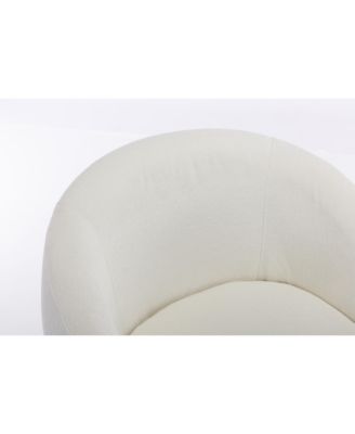 Swanky Swivel Armchair Plush Chenille, Foam Comfort, Black Base