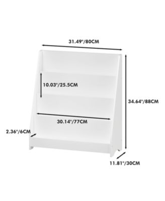 4-Tier Kids Bookshelf, Toddler Book Display Shelves, Helps Keep Bedrooms, Playrooms, and Classrooms Organized,White
