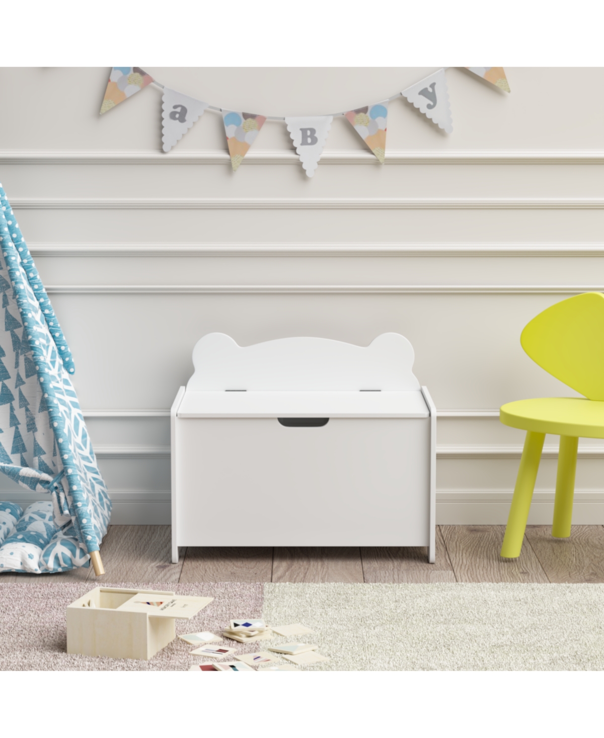 Streamdale Furniture Kids Wooden Toy Box - White