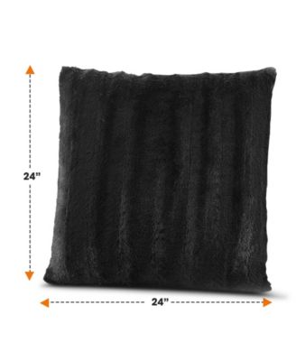 Plush Reversible Faux Fur 2-Pack Decorative Pillow, 24" x 24"