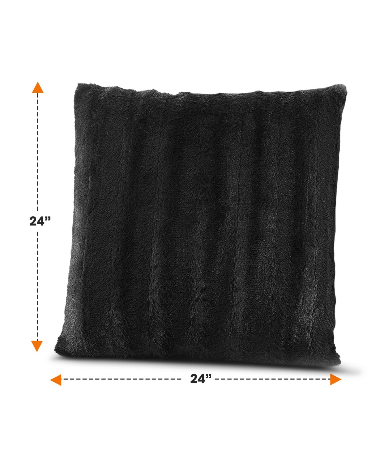 Cheer Collection Plush Reversible Faux Fur 2-Pack Decorative Pillow