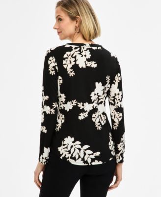 Women's Printed Zip Pocket Top