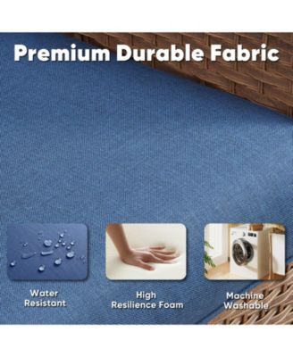 ArcLine Wicker Swivel Glider Outdoor Rocking Chair with CushionGuard Olefin Cushion and Side Table (3-Piece