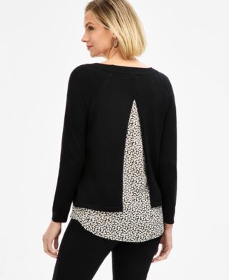 Women's Two-fer Split-Back Sweater