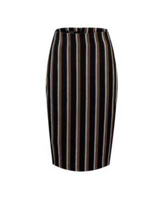 Women's Striped Knee Lenght Skirt