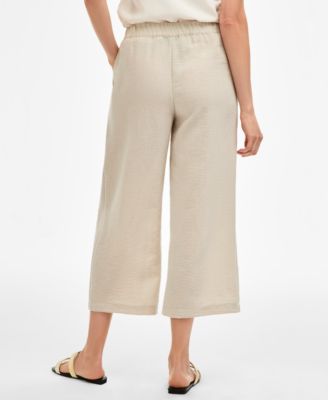 Women's Crinkled Cropped Pull-On Pants
