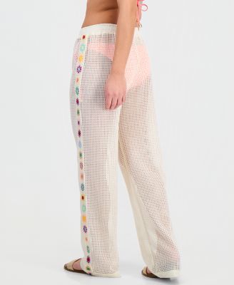 Women's Crochet Inset Cover-Up Swim Pants