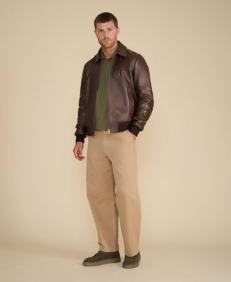 Men's Men s Leather Bomber Jacket