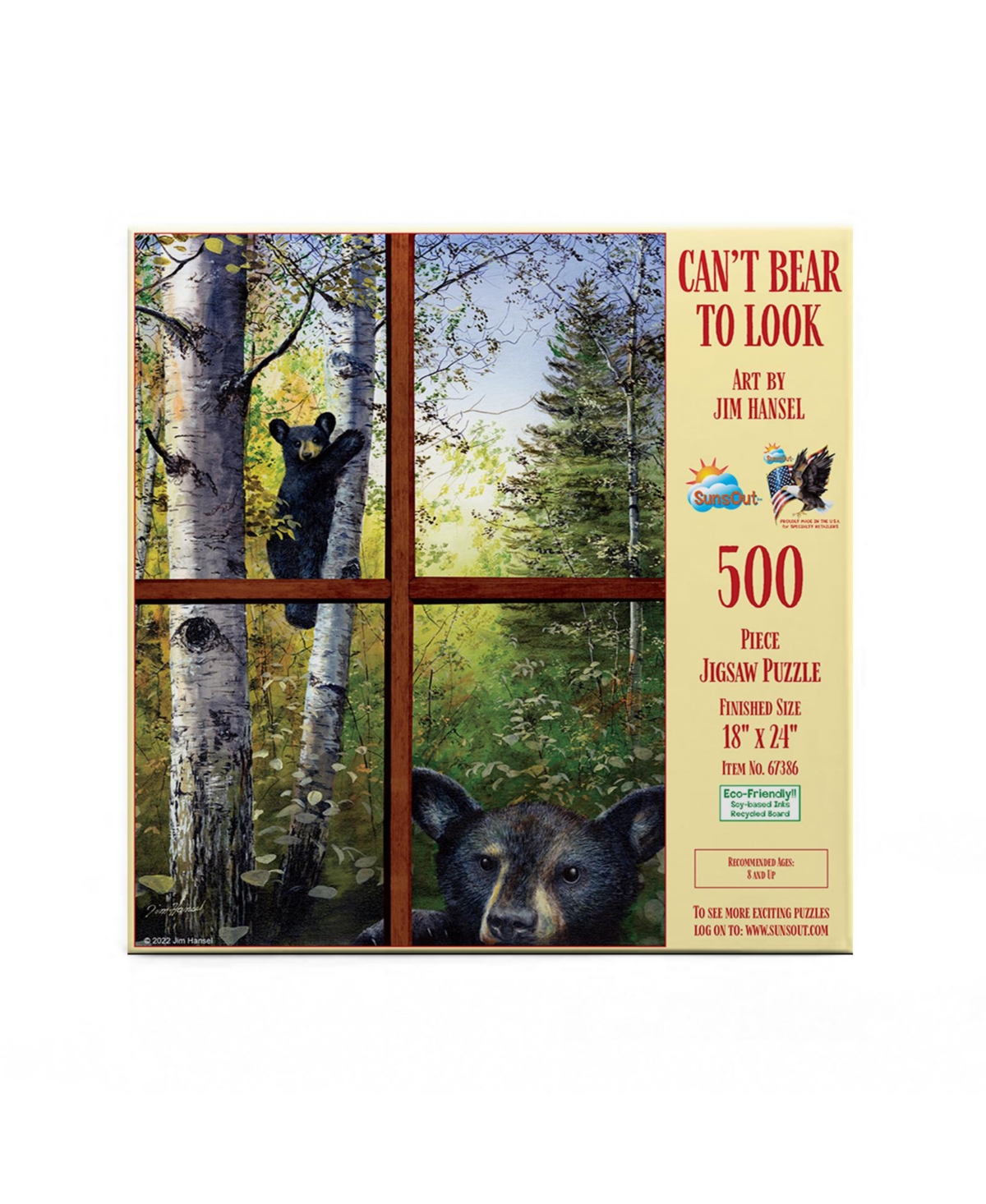 SunsOut Can't Bear to Look 500 piece Jigsaw Puzzle for Adults