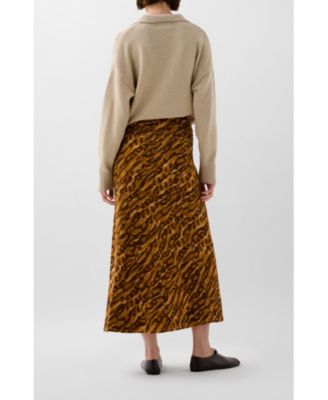 Women's Print Flare Denim Skirt