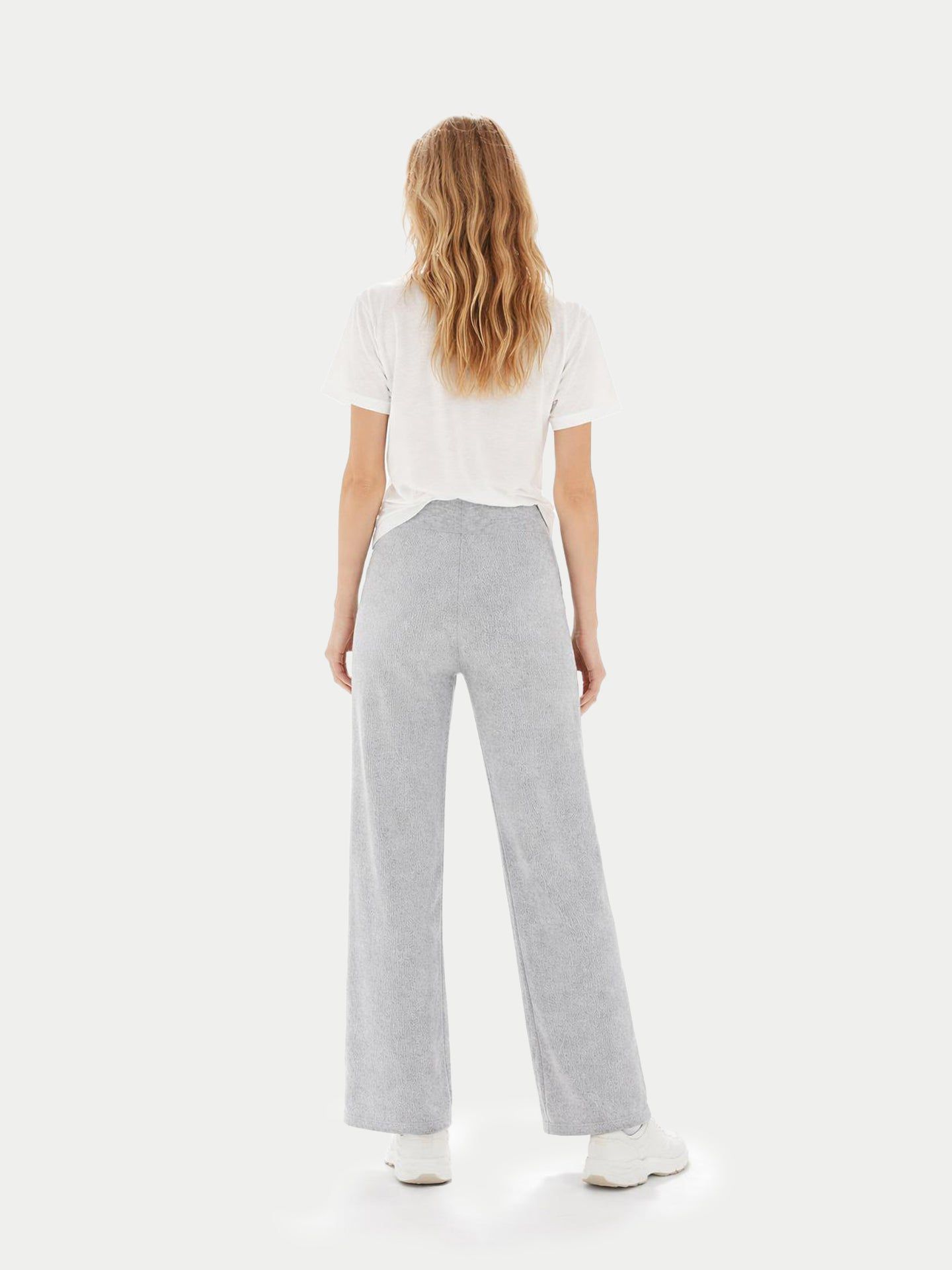 Женские брюки Gobi Cashmere Wide-Leg Ajour Knit Cashmere, цвет: Синий — фото 3