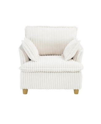 Corduroy Sofa with Ottoman & Pillows - Living Room/Balcony/Study