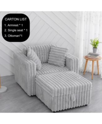 44.9" Modular Sofa Comfortable & Stylish (Matches 30.7" Ottoman