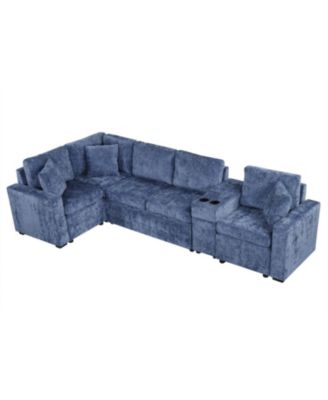 L-Shaped Convertible Sofa Bed with Storage