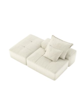 Modern Chenille Modular Sectional Sofa with Pillows