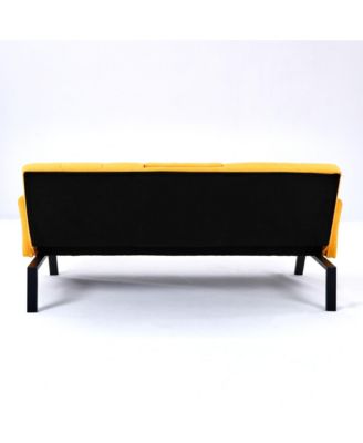 Streamdale 70" Cotton Linen Sofa Bed- Foldable, Cup Holder, Side Storage