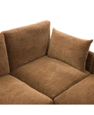 Modern Sectional Sofa U-shaped Couch w/ Ottoman, USB & Phone Holder