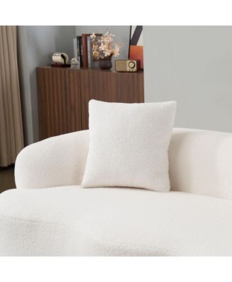 Cream Curved Loveseat Sofa with Pillows - Small Space