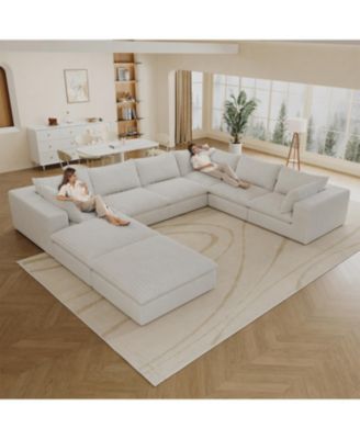 Cloud Sofa, Corduroy, Deep Seat, Removable Cushions, No Assembly