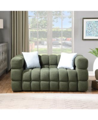 Olive Green Boucle 2-Seater Sofa