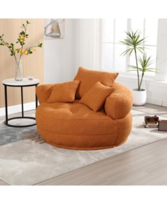 Chenille Sleeper Sofa Chair - Modern Fluffy Lounge Seat