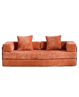  Convertible Floor Sofa Bed with Pillow & Armrest