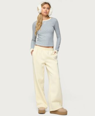 Women's Rora Contrast Long Sleeve Waffle Top