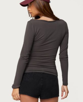 Women's Alefa Scoop Neck Long Sleeve Top
