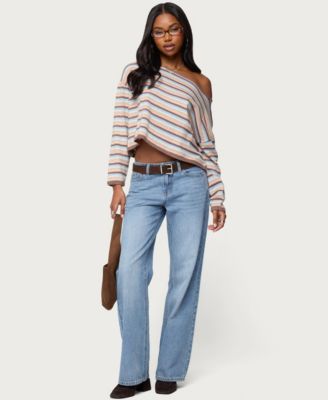 Women's Alexis Off Shoulder Striped Knit Top