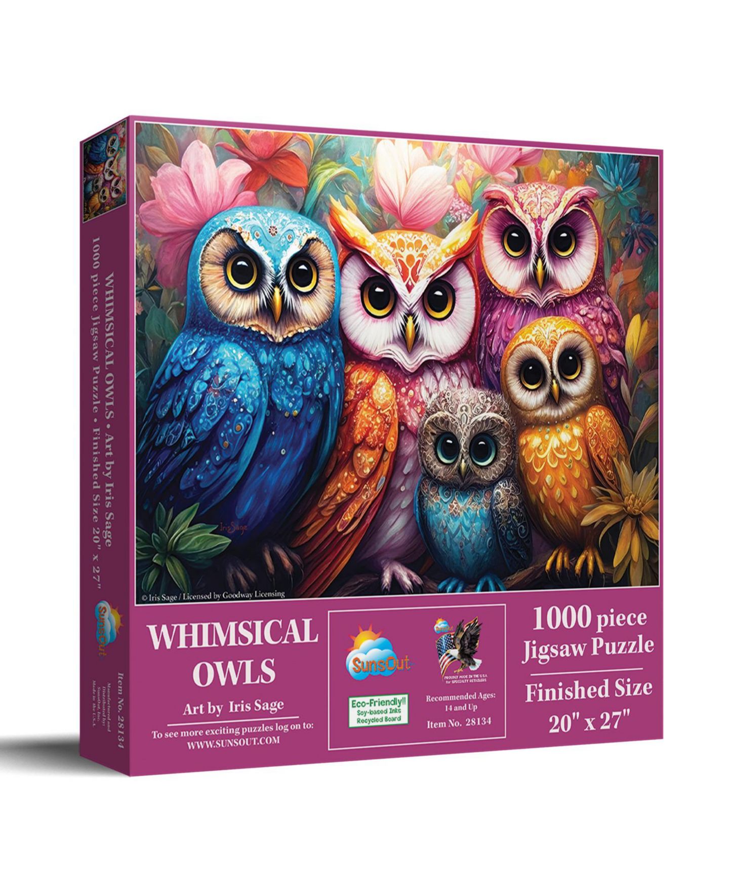 Детский пазл SunsOut Whimsical Owls Interlocking 1000 Piece Jigsaw Puzzle, от 15 лет — фото 1