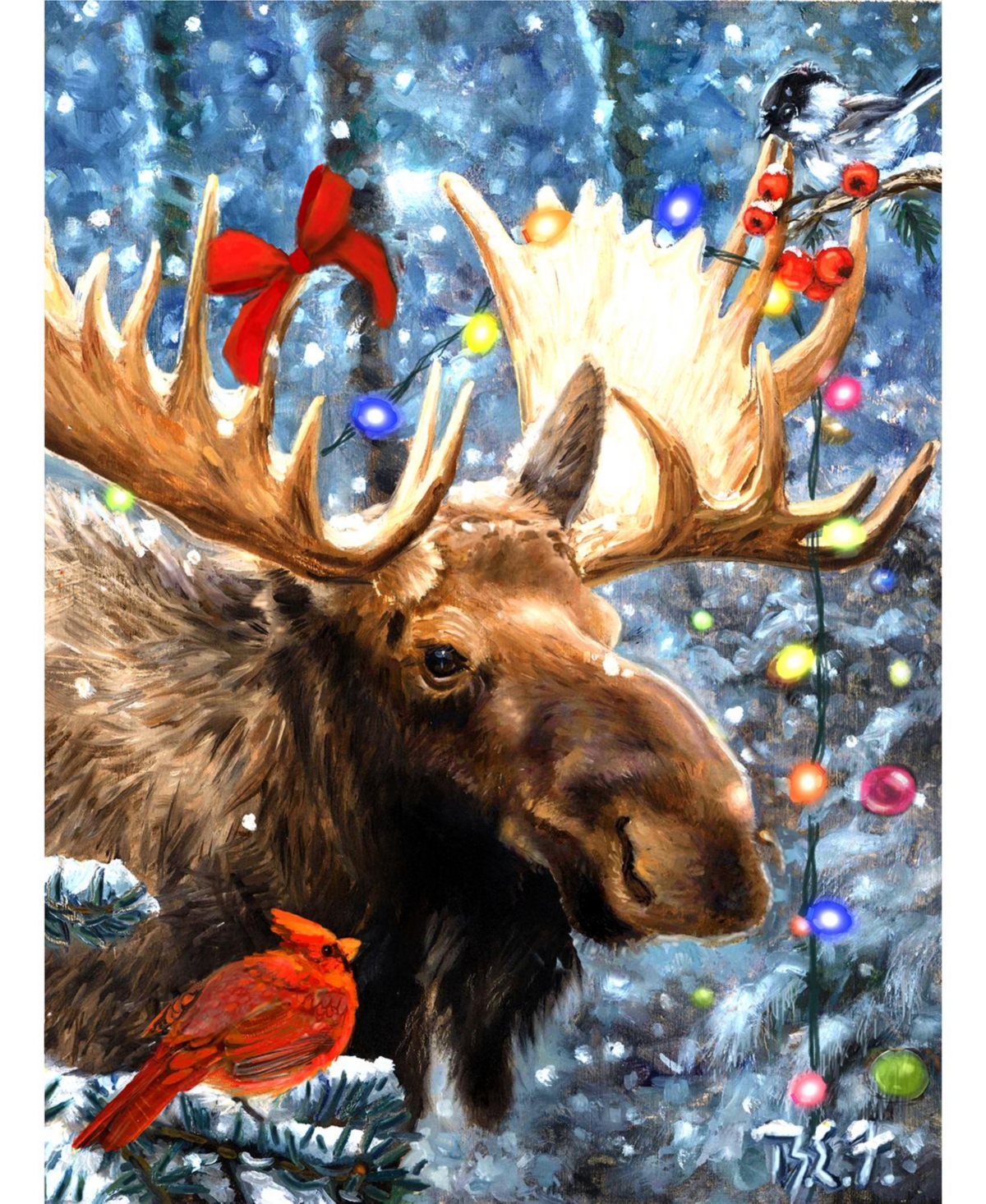 SunsOut Cardinal Moose 1000 piece Jigsaw Puzzle for Adults Christmas