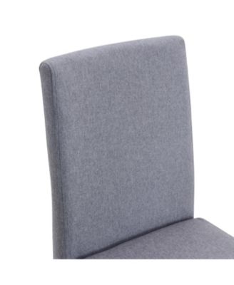 79" Glass Table & 6 Gray Linen Chairs