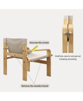 Oak Accent Lounge Chair - Washable Linen White