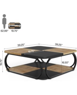 2-Tier Low Coffee Tables, with Metal Frame
