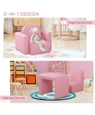 2-in-1 Kids Sofa, Convertible Table and Chair Set,