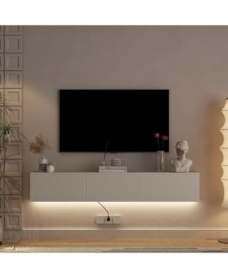 Floating TV Stand Wall Mounted LED 69" Modern Entertainment Center