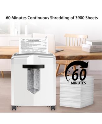 Micro Cut Shredder, Portable, 12-sheet, P-4 Security, 60-min run, CD/Credit Card, Jam-Proof, 4.2 Gal Bin, White/Gray