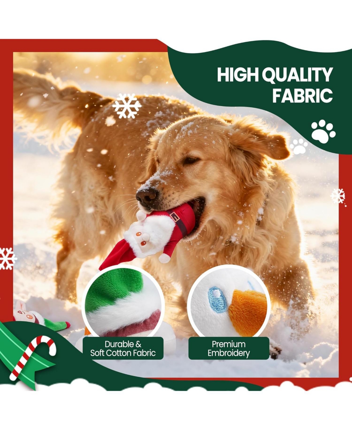 Nocciola 4 in 1 Christmas Canon Squeaky Dog Toys, Big Cannon Load with Squeaky Santa/Snowman/Elf, Hide and Seek Dog Toys, Chirstmas Gift for Dogs