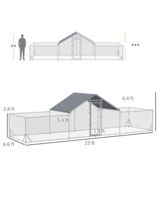 Chicken Run for 12-14 Chickens with Cover for Outdoor, Backyard