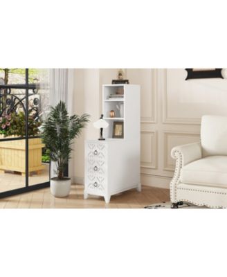  End Table with 3 Drawers & Shelves