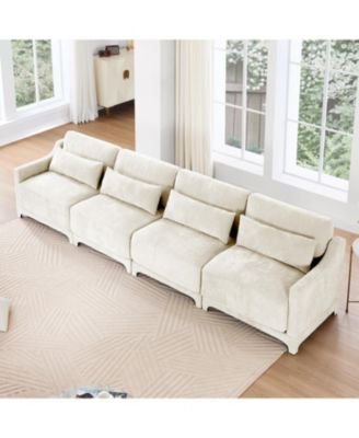 Solid Wood Chenille Lumbar Pillow Sofa