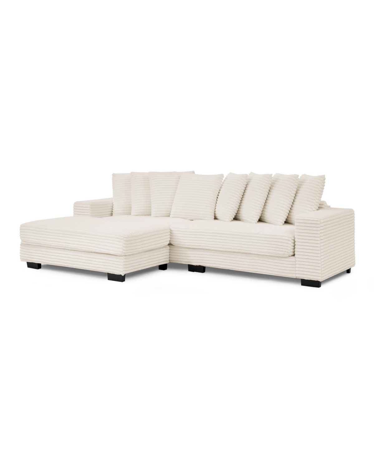 Streamdale Furniture Corduroy Tufted Sleeper Sectional Sofa, L-Shaped Modular Convertible