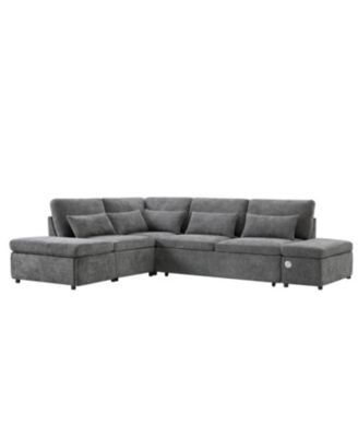 107" Modular Sectional Sofa with Ottoman