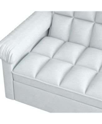 Loveseats Sofa Bed with Pull-out Bed, Adjsutable Back-Light grey