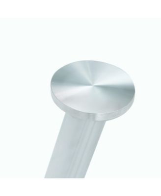 38.6" Glass tabletop dining table with silver legs