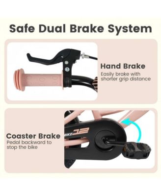 Kids Training Bike with Adjustable Seat Dual Brake System and Rubber Tires