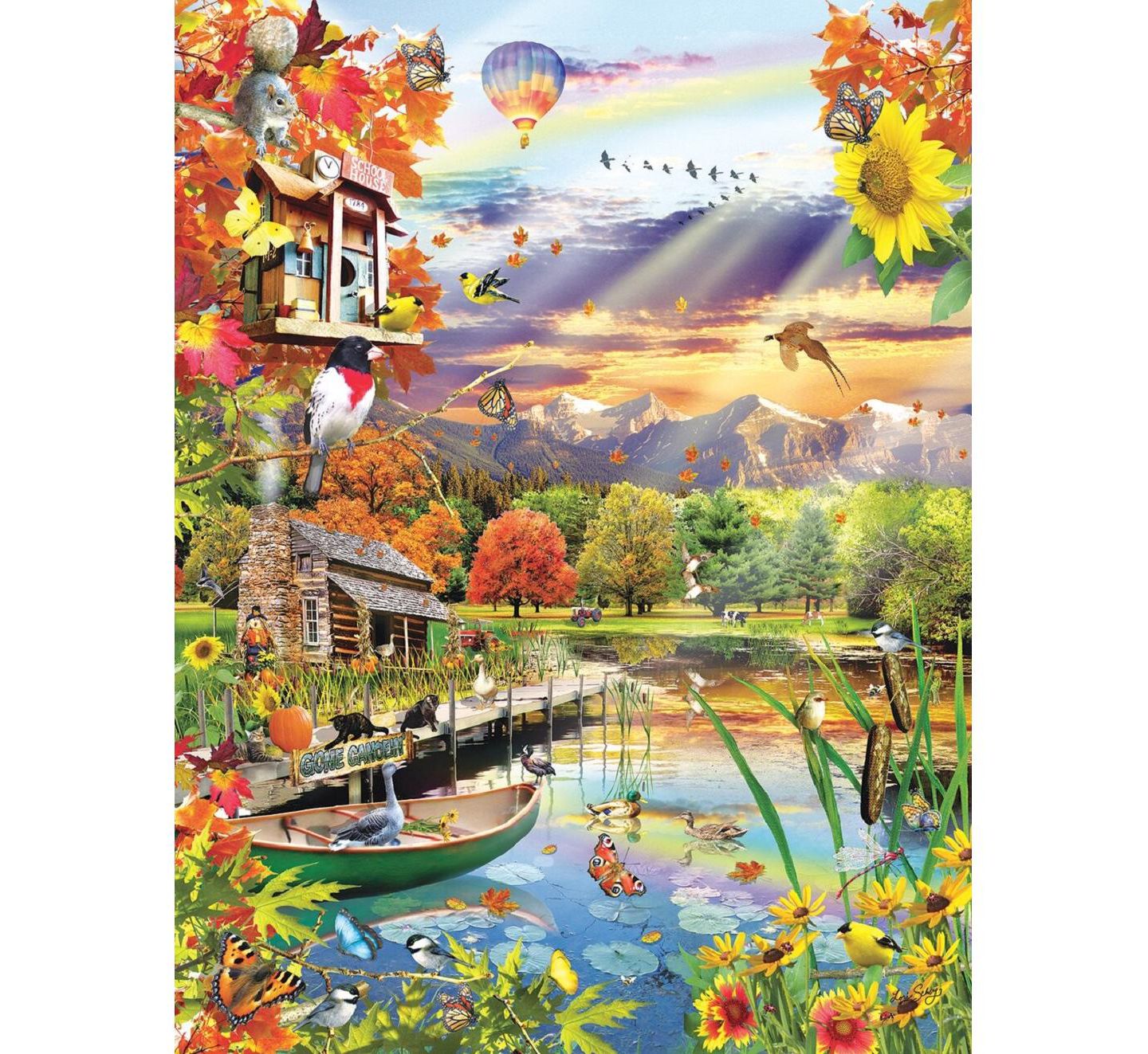 Детский пазл SunsOut Autumn Lake 500 Piece Jigsaw Puzzle, от 15 лет — фото 3
