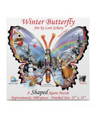 Winter Butterfly 1000 piece Jigsaw Puzzle for Adults Special Shape